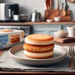 air fried breakfast sandwich on a plate