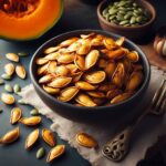 air fried pumpkin seeds on plate