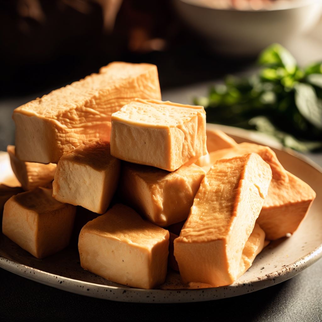 air fried tofu on a plate