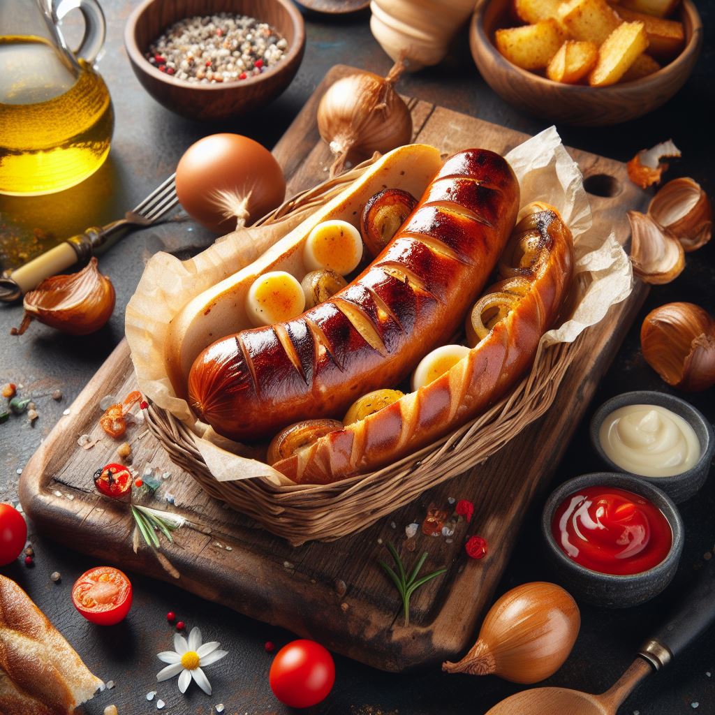 air fried brat on plate