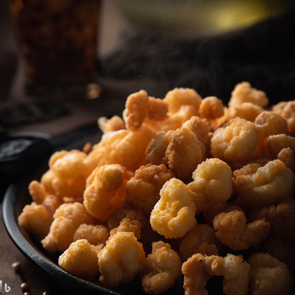 air fried popcorn shrimp on plate