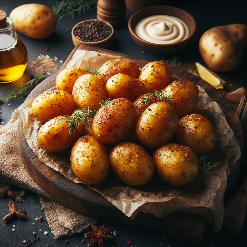 air fried potatoes on a plate