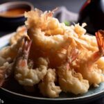 air fried tempura shrimp on plate