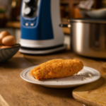 Barber Foods Breaded Raw Stuffed Chicken Cordon Bleu on a plate