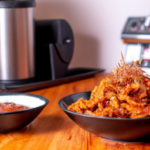 Bibigo Korean Style Crunchy Chicken Sweet & Spicy Sauce on a plate