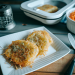 Kroger Seasoned Hash Brown Shredded Potato Patties on a plate