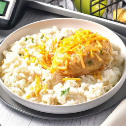 Air Fryer Marie Callender's Aged Cheddar Cheesy Chicken & Rice Bowl