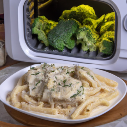 Air Fried Michelinas Fettuccine Alfredo with Chicken & Broccoli