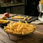 Ore-Ida Golden Crinkles French Fries Fried Frozen Potatoes Value Size on a plate