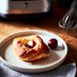 Au Pain Dore Greek Yogurt and Cherry Danish on a plate