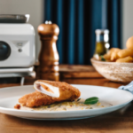 Barber Breaded Boneless Chicken Breast Cordon Bleu on a plate