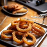 Brew City Beer Battered Onion Rings Thick Cut on a plate