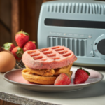 Eggo Strawberry Easy Breakfast Frozen Waffles on a plate