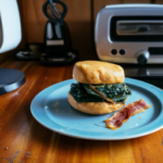 Jimmy Dean Delights Bacon Spinach Onion Frozen Breakfast Egg'wich on a plate