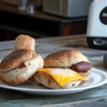 Jimmy Dean Delights Egg Whites Turkey Sausage & Cheese Ciabatta Sandwiches on a plate