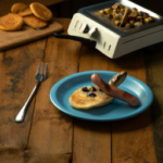 Kroger Blueberry Sausage & Pancake on a Stick on a plate