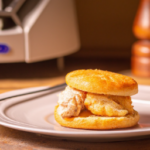 Kroger Chicken on a Buttermilk Biscuit on a plate