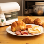 Kroger Lite Turkey Sausage Egg White Cheese Croissant on a plate