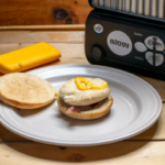 Kroger Lite Turkey Sausage Egg White & Cheese English Muffin on a plate