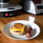 Kroger Sausage Egg and Cheese Biscuit on a plate