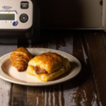 Kroger Sausage Egg & Cheese Croissant on a plate
