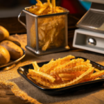 Ore-Ida Golden Crinkles French Fries Fried Frozen Potatoes Value Size on a plate