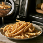 Ore-Ida Zesty Curly Seasoned French Fries Fried Frozen Potatoes on a plate