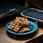 Organic Blueberry Frozen Waffles on a plate