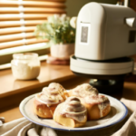 Rhodes Cinnamon Rolls with Cream Cheese Frosting on a plate